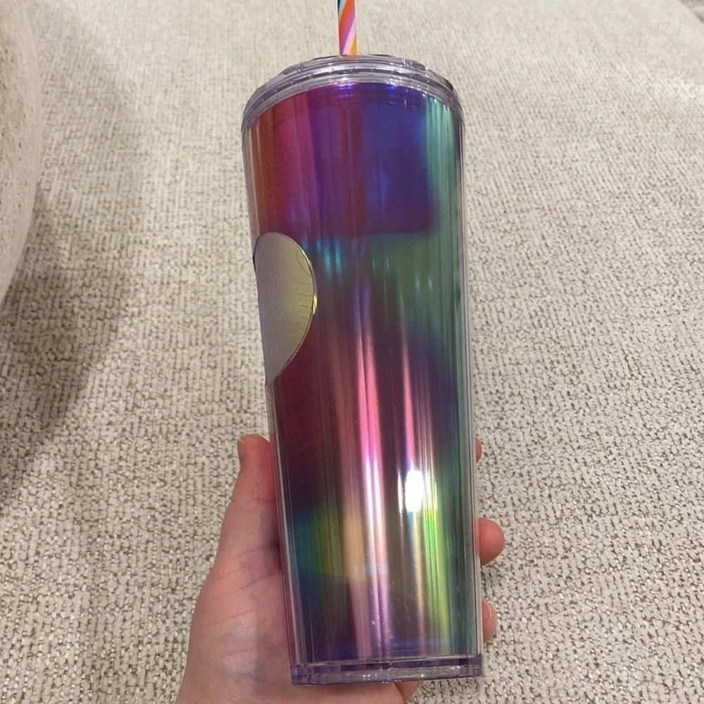 NWT 2021 Starbucks Iridescent Rainbow Kaleidoscope Dome Tumbler 2021